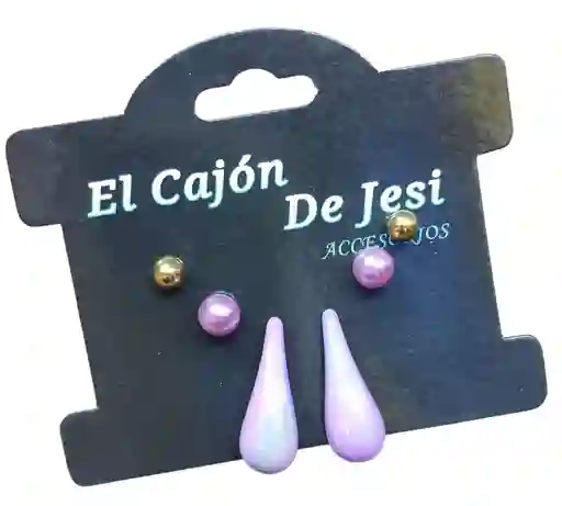Aretes Para Mujer Set X3 Pares Aretes De Moda