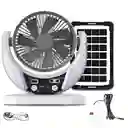Ventilador Solar Recargable Con Cargador Y Bombillo 8025