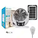 Ventilador Solar Recargable Con Cargador Y Bombillo 8025