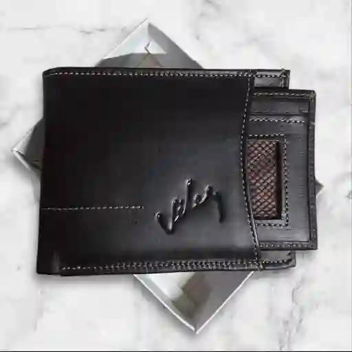 Billetera Hombre Velez Cuero Genuino De Alta Calidad Color Cafe Oscuro - Tarjetero Independiente - Grabado