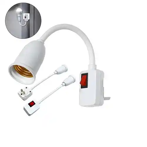 Adaptador Roceta Soporte De Bombillo Para Pared Con Interruptor