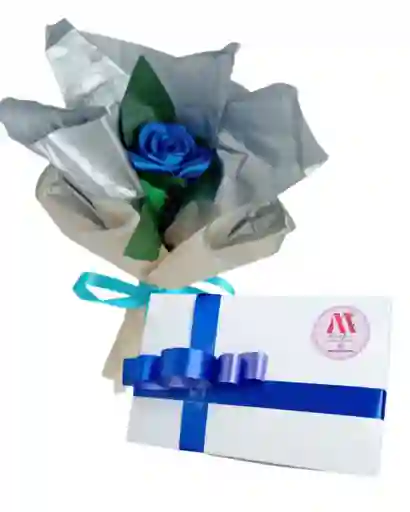 Rosa Azul Unicornio Etereno Con Chocolates