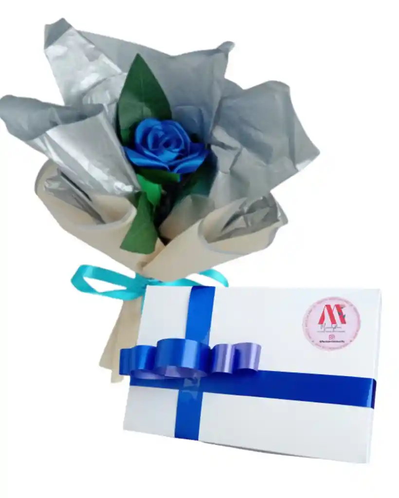 Rosa Azul Unicornio Etereno Con Chocolates