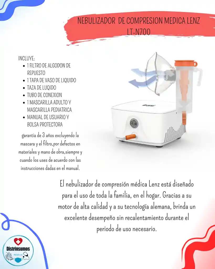 Nebulizador De Compresion Medica Lenz Lt-n700
