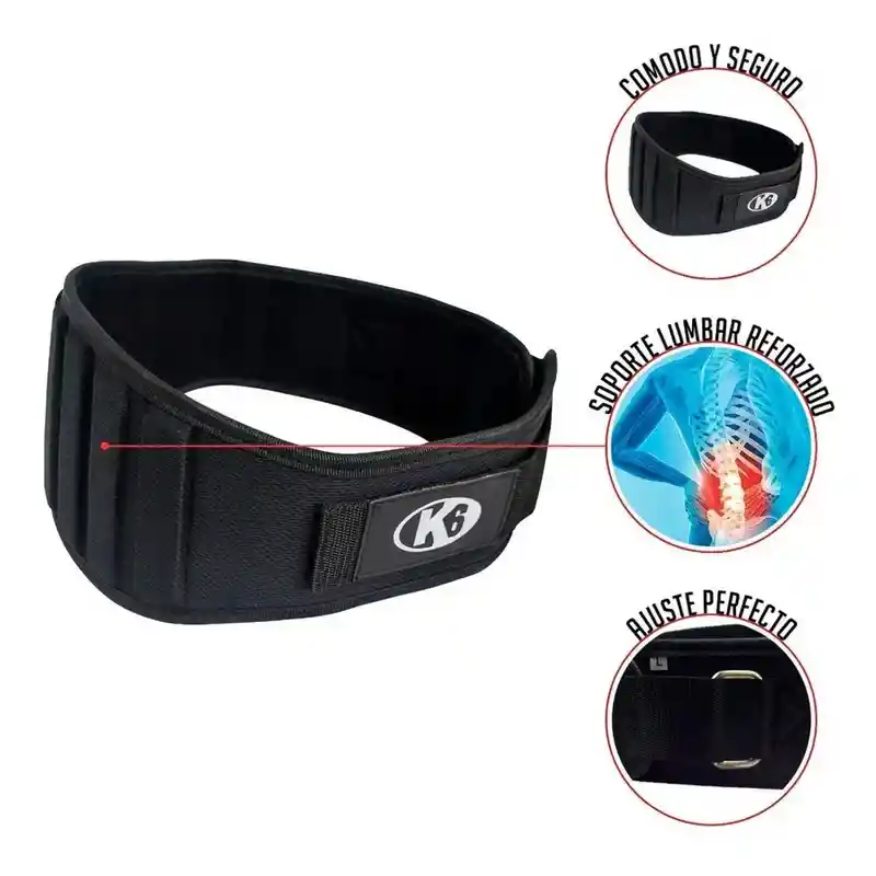 Cinturo De Nylon Para Levantamiento De Pesas K6 Talla M
