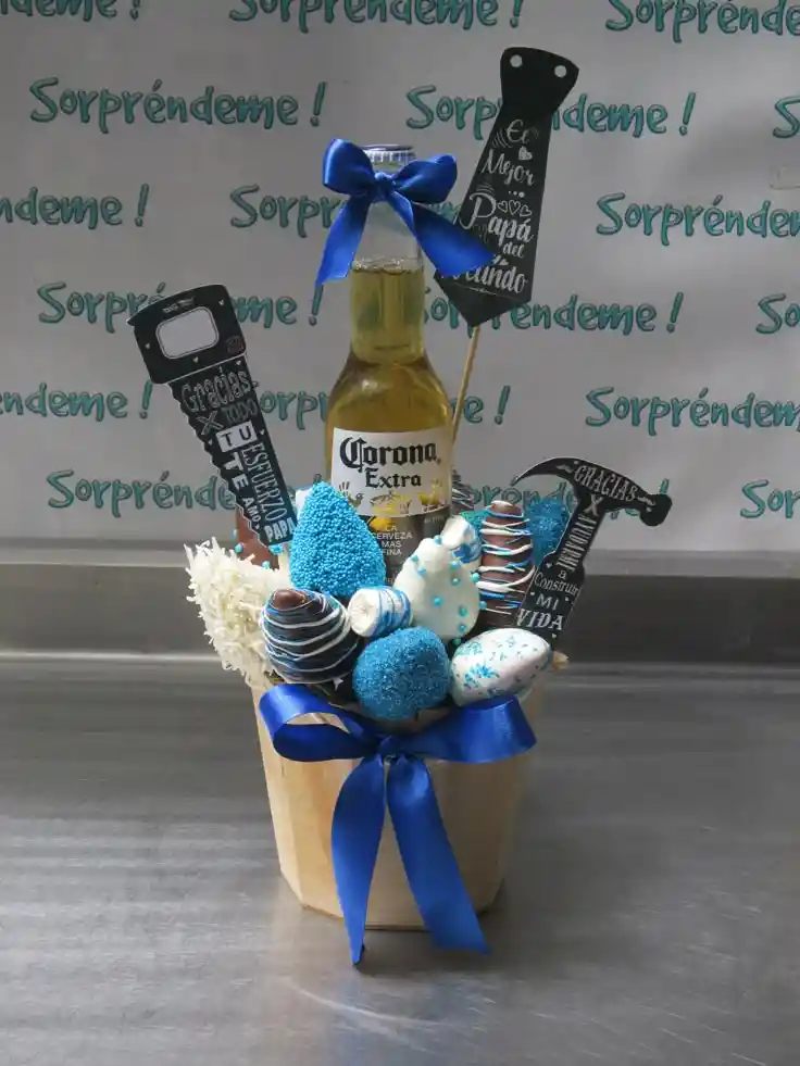Anchetas Para Papá, Regalos Para Papá, Cerveza, Chocolates, Fresas Con Chocolate