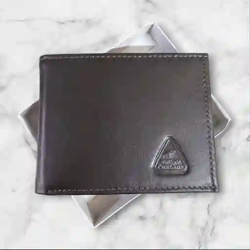 Billetera Cuero Puro Cuero Fino Cafe Oscuro Garantia Original