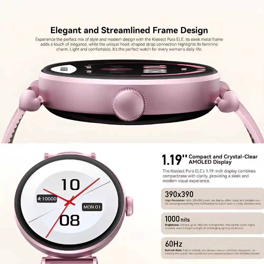 Reloj Smartwatch Kieslect Pura Ele Dama Llamadas Bt5.0 Ip68