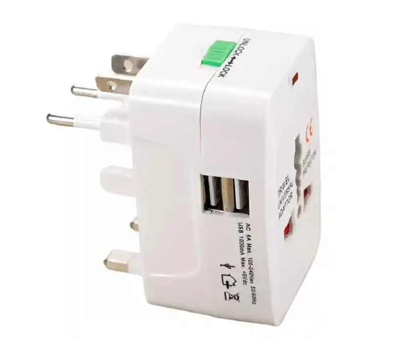 Adaptador Convertidor Enchufe Europeo Universal Viaje 2 Usb