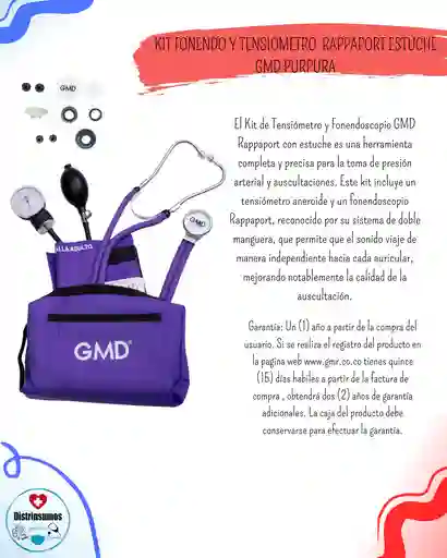 Kit Fonendo+tensiometro Rappaport Gmd Purpura