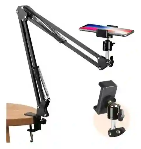 Brazo Soporte Celular Y Cámara Flexible Para Escritorio Mesa