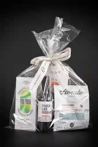 Ancheta De Regalo Barra De Chocolates, Café Y Vino Magno Chocolates