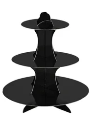 Bases De 3 Niveles Para Tortas O Cupcakes Decoracion Fiestas Color Negro