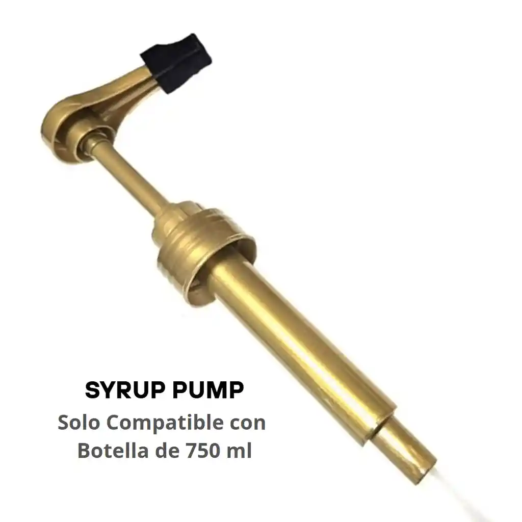 Monin Pump - Bomba Dosificadora Botellas 750 Ml – Precisión 1/4 Oz (8 Ml) Por Pulsación, Reutilizable Y Con Tapa Protectora, Color Dorado