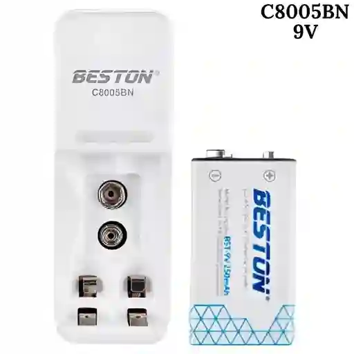 Cargador Baterias Recargables + 1 Bateria 9v Recargable Beston 250 Mah