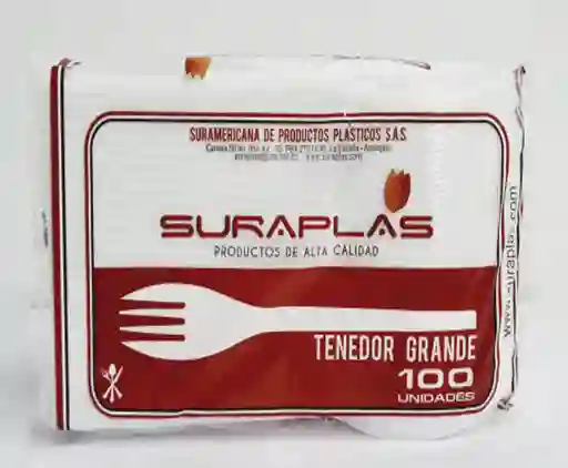 Tenedor Grande Desechables Suraplas X100 Und