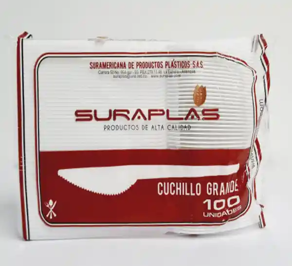 Cuchillo Grande Desechables Suraplas X100 Und