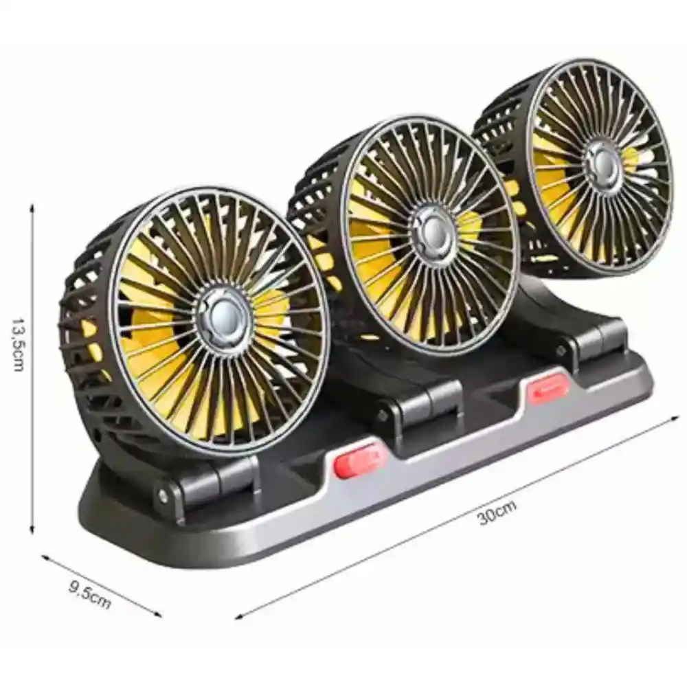 Ventilador Portatil Para Carro 3 Cabezales Mars-888