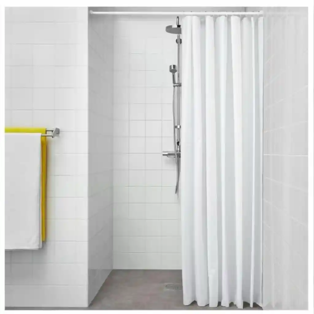 Cortina Blanca Baños Ducha Tina Con Ganchos Gratis 1.80 Metros Ancho X 2 Metros Alto