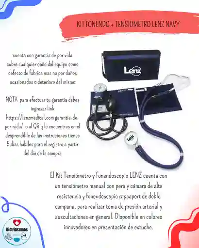 Kit Fonendo+tensiometro Lenz Azul Navi