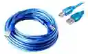 Cable Usb 2.0 Para Impresora 10 Mts Blindado Azul