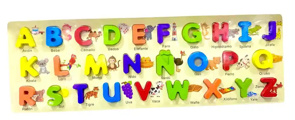 Juguete Didactico Abecedario Encajable En Madera Dm1334