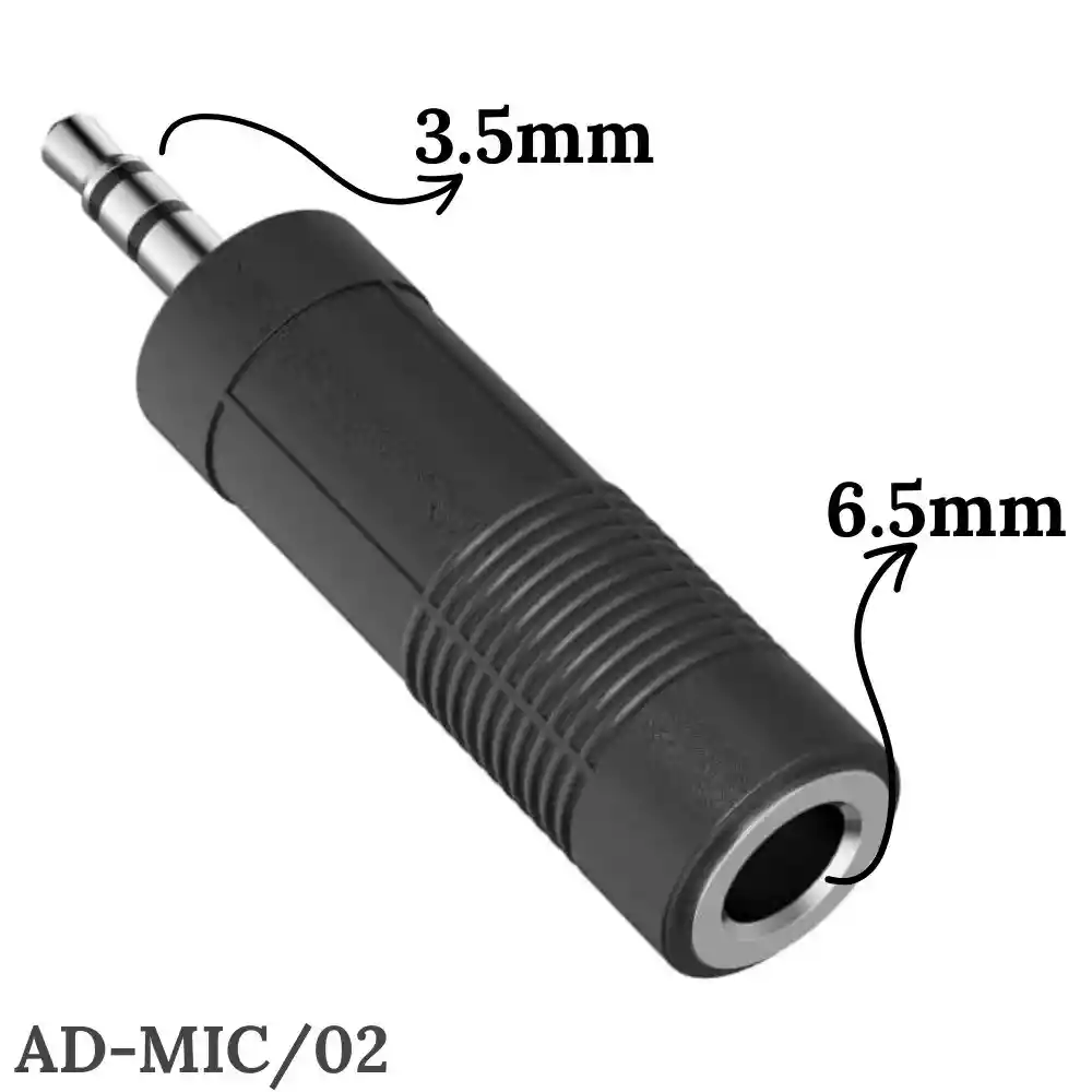 Adaptador Convertidor De Audio Jack 6.5mm Hembra A Jack 3.5mm Macho