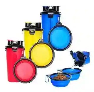 Bebedero Y Comedero Portable 2 En 1 Más Comedero Plegable