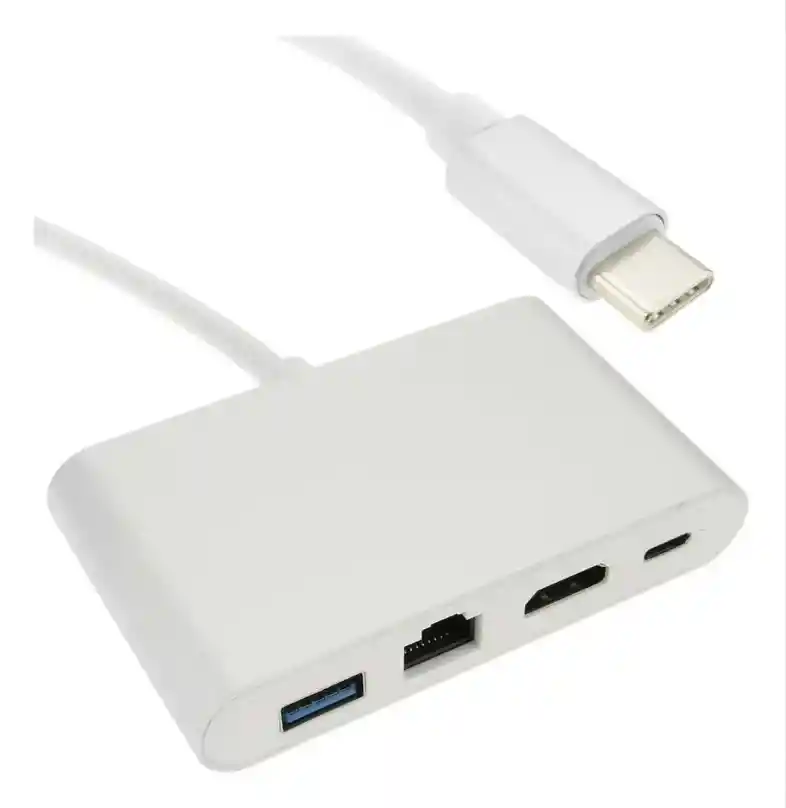 Convertidor Tipo C 3.1 A Hdmi Rj45 Usb 3.0 Usb Tipo C 4 En 1
