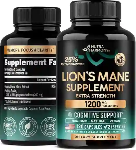 Lion´s Mane Supplement Extra Fuerte 1200 Mg