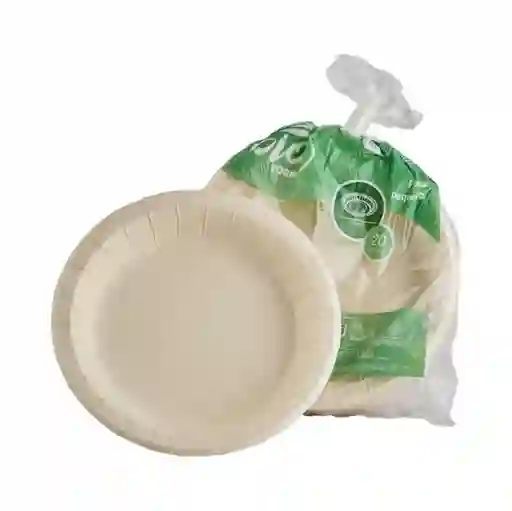 Plato Carton Bio Form Pequeño 20 Unidades