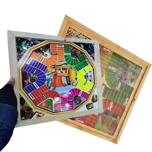 Parqués Magnetico Doble Cara 6 Y 4 Puestos 35x35cm Madera