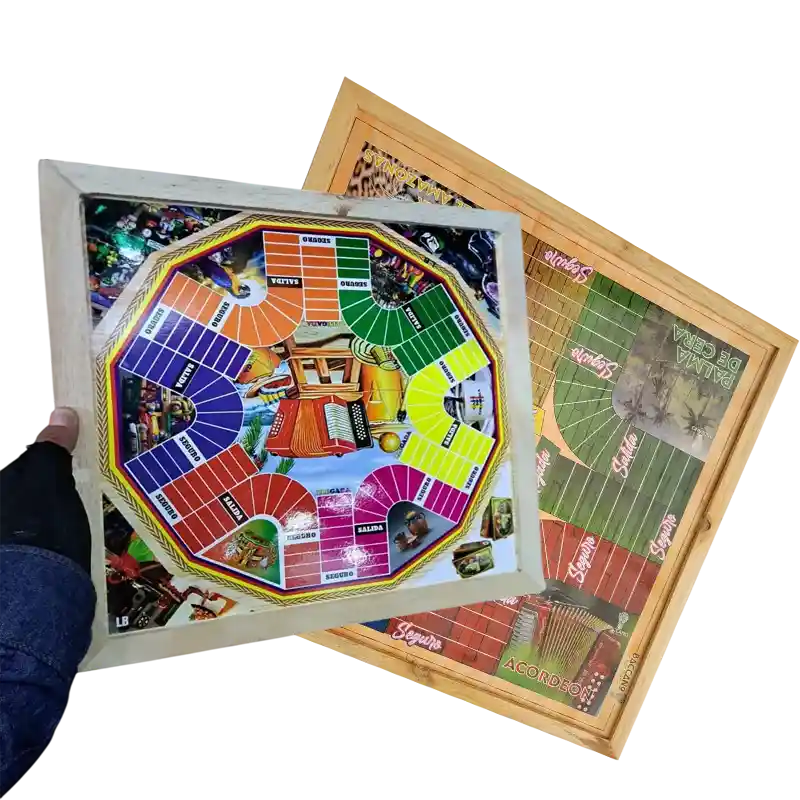 Parqués Magnetico Doble Cara 6 Y 4 Puestos 35x35cm Madera