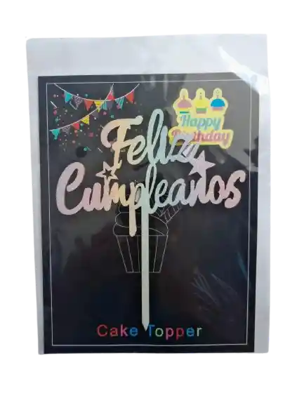Feliz Cumpleaños Topper Para Pastel O Pudin