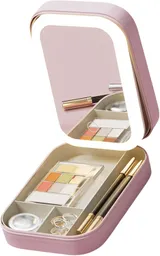 Mini Joyero Portátil Con Espejo De Maquillaje Con Luz Led