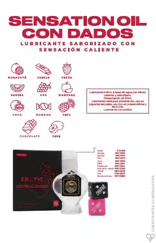 Lubricante Erotic Sensation Oil 50ml+dados