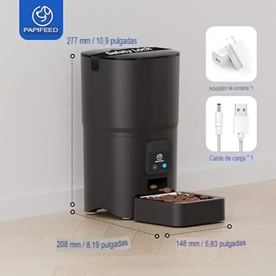 Comedero Automatico Papifeed 6l Con Wifi Para Mascotas