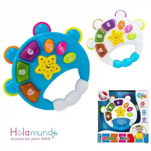 Pandereta Musical Con Proyector De Luces