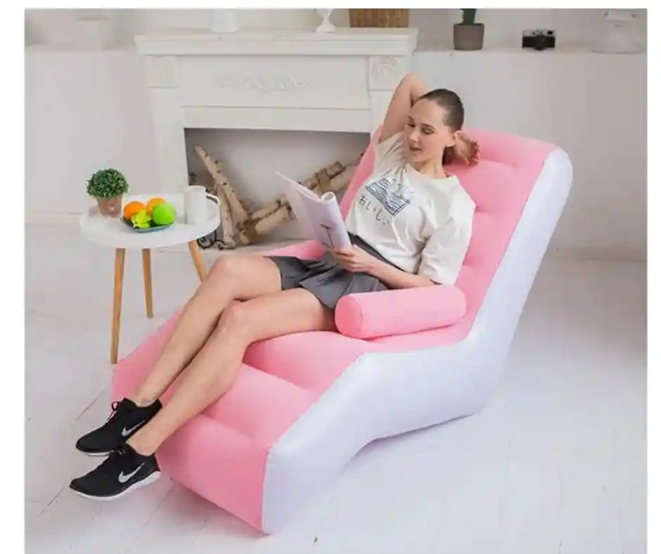 Sillón Cama Inflable Con Reposabrazos Y Bomba De Aire.
