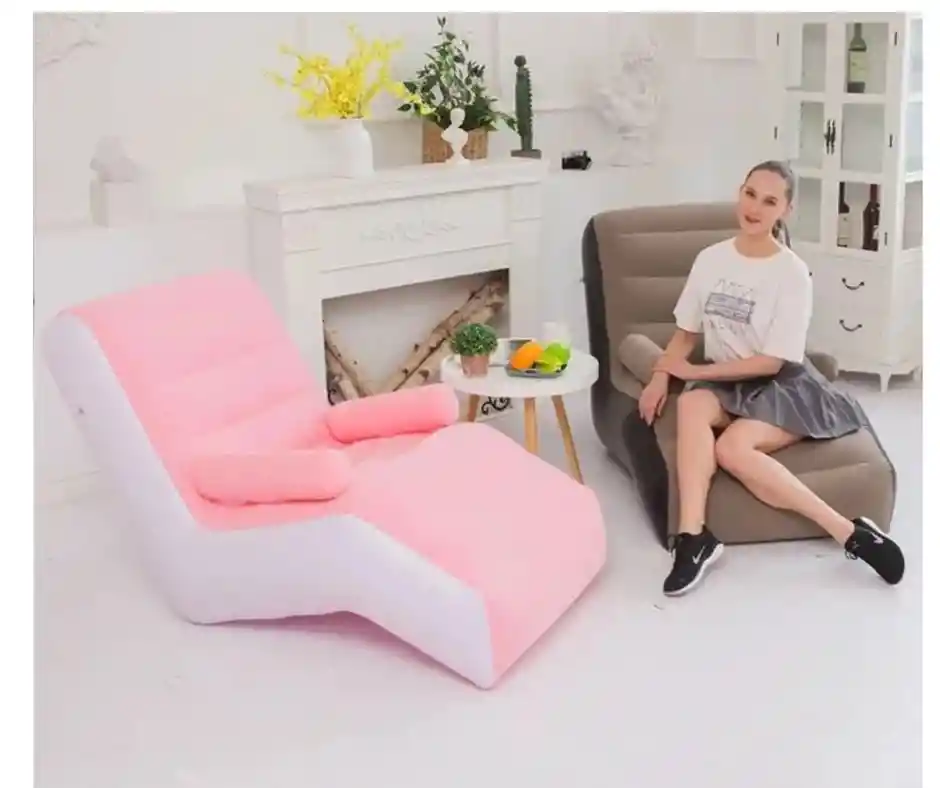 Sillón Cama Inflable Con Reposabrazos Y Bomba De Aire.
