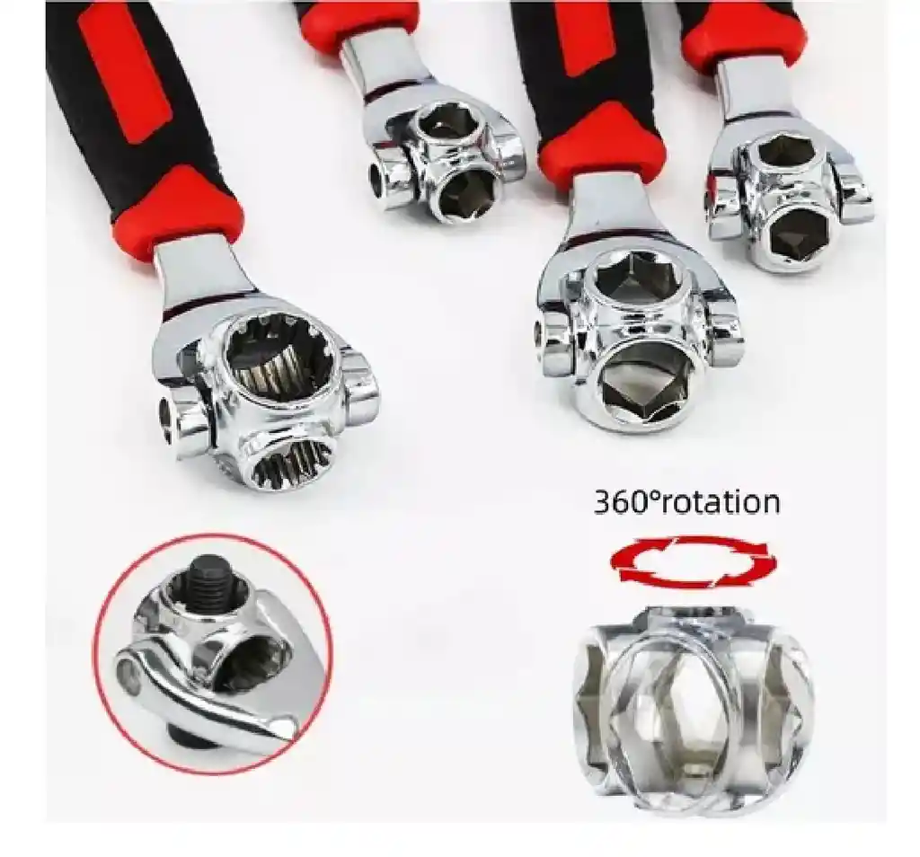 Llave Inglesa Multiusos 48 Accesorios Herramienta Universal