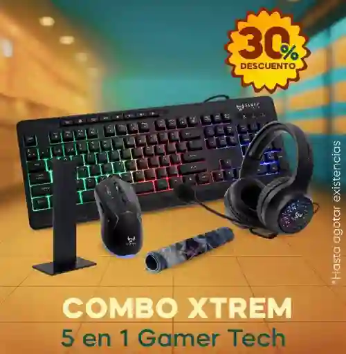 Combo Gamers Teclado - Mouse - Diadema -soporte De Diadema- Pad Mouse