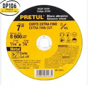 Disco De Corte Metalico De 7 Pulg