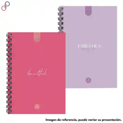 Cuaderno Argollado Cuadriculado 7 Materias Niña Juvenil Grande 175 Hojas Lukis