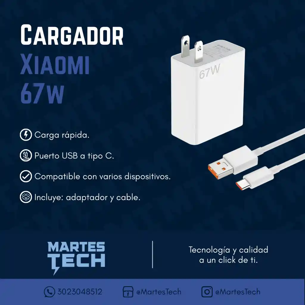 Cargador Xiaomi 67w