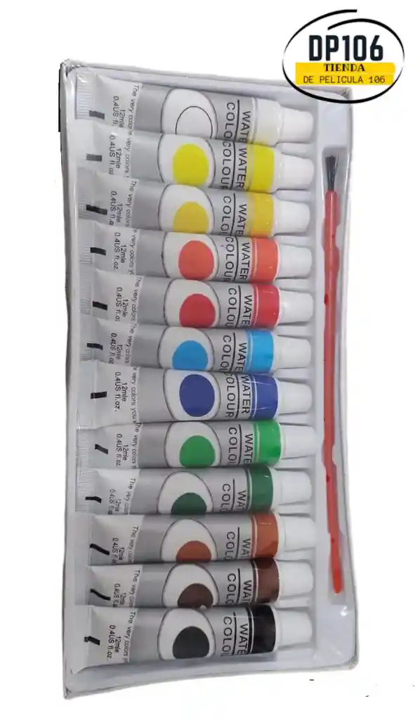 Acuarela En Tubo 12 Ml X 12 Colores