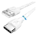 Cable Usb A Tipo C De Datos 1hora , 1 Metros Pvc Duradero Blanco Usb 2.0 3a Cable Carga Rápida Compatible Con Móviles, Tabletas
