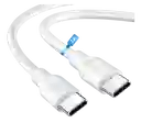 Cable De Datos Tipo C A Tipo C 1hora 1 M Pvc Duradero Usb 2.0 Turbo 3a Cable Carga Rápida Compatible Con Móviles, Tabletas Negro