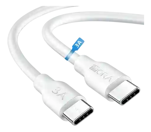 Cable De Datos Tipo C A Tipo C 1hora 1 M Pvc Duradero Usb 2.0 Turbo 3a Cable Carga Rápida Compatible Con Móviles, Tabletas Negro
