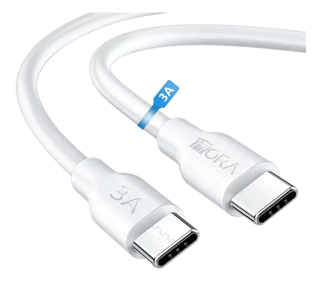 Cable De Datos Tipo C A Tipo C 1hora 1 M Pvc Duradero Usb 2.0 Turbo 3a Cable Carga Rápida Compatible Con Móviles, Tabletas Negro